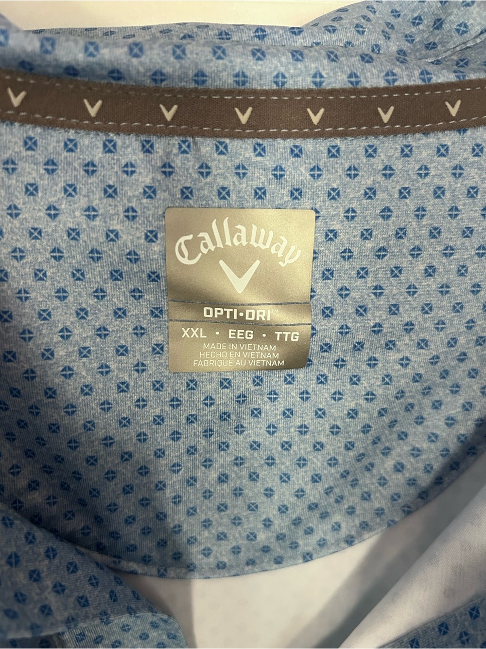 Callaway Light Blue Micro-Pattern Golf Polo - Picture 2 of 2